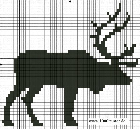 Жаккардовый узор маленькие олени