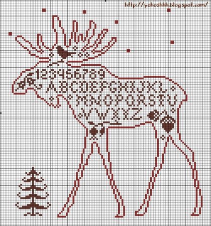 Вышиваем оленя крестиком