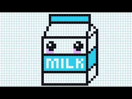 Рисунки по клеточкам в тетради молоко