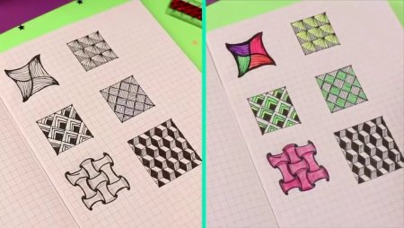 Маленькие 3д рисунки по клеточкам