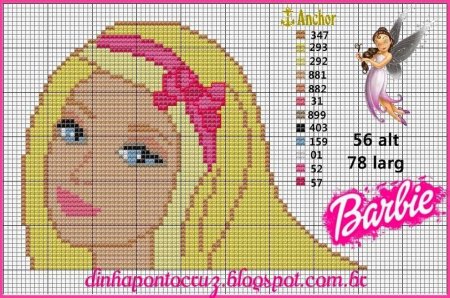 Схема вышивки Барби
