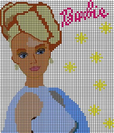 Вышивка крестиком Барби