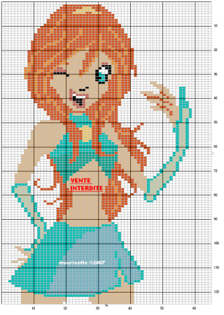 Маленькие рисунки по клеточкам для ЛД для девочки