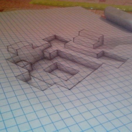 Рисунки в тетради в клетку