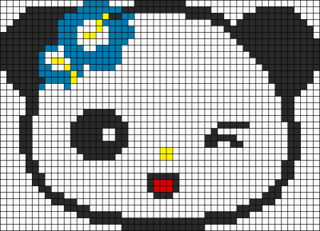 Рисунки пандочек по клеточкам