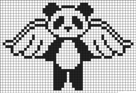 Рисунки по клеточкам Панда