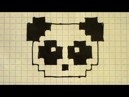 Рисунки по клеточкам Панда