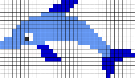 Рисование по клеточкам Дельфин