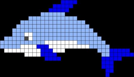 Рисование по клеточкам Дельфин