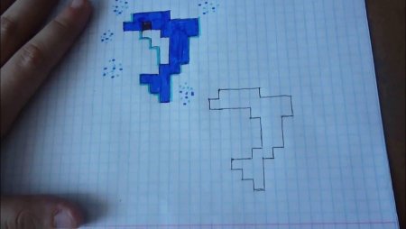 Рисунки по клеточкам дельфина