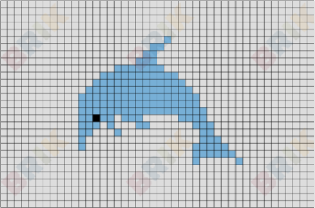 Рисунки клеточками Дельфинчик