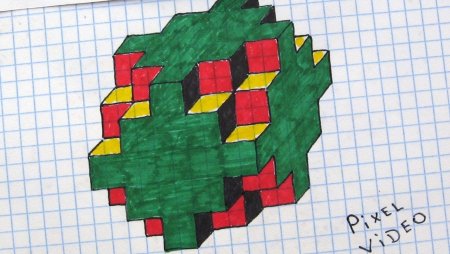 Маленькие 3д рисунки по клеточкам