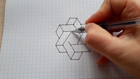 Рисовать 3d по клеточкам ручкой ручкой