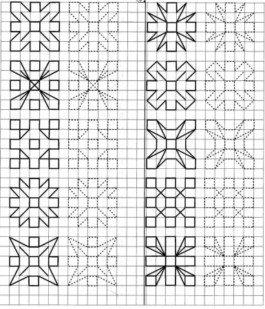 Объёмные рисунки по клеточкам