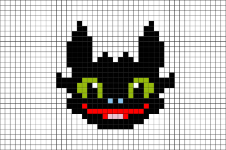 Рисование по клеткам дракон