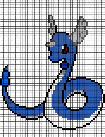 Маленький дракон по клеткам