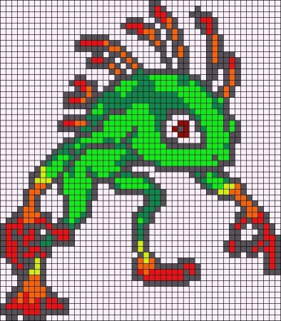 Рисование по клеткам дракон