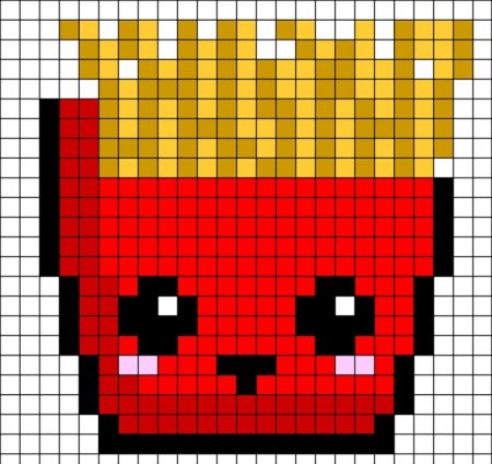 Картошка фри по клеточкам