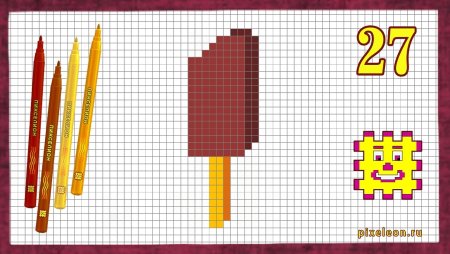 Рисунки маркером в клеточку