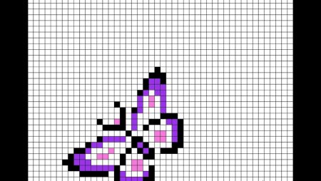 Рисунки по клеточкам бабочка