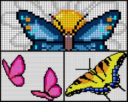 Рисование по клеточкам радужные