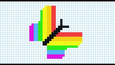 Бабочка по клеточкам