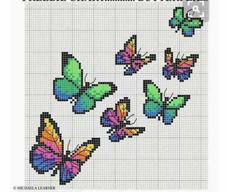 Рисование по клеточкам бабочка