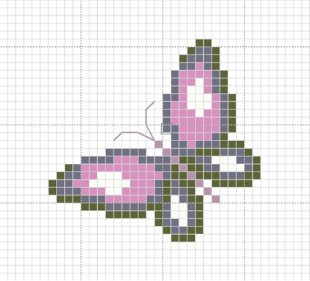 Рисование по клеткам бабочка