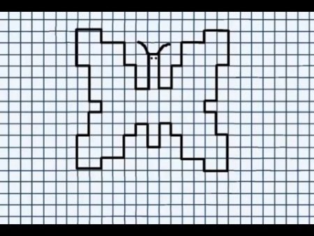 Бабочка по клеточкам