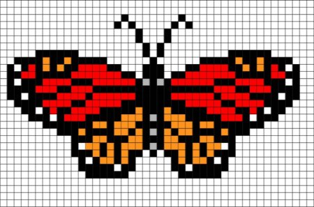 Бабочка по пикселям