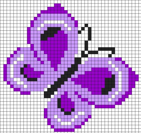 Рисование по клеточкам бабочка