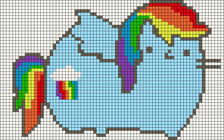 Рисование по клеточкам Единорог