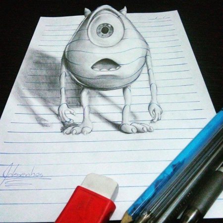 3d рисунки в тетради