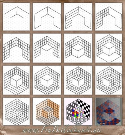 Иллюзии в тетради в клетку
