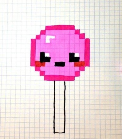Рисование по клеткам розовый