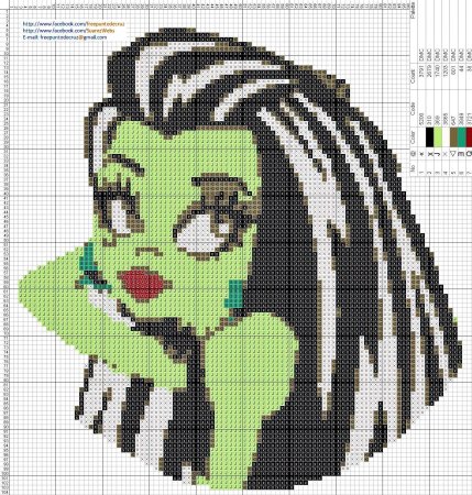 Рисунки по клеточкам Монстер Хай