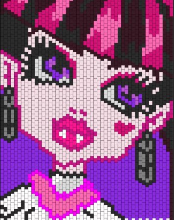 Рисование по клеточкам монстр Хай