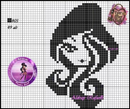 Схема вышивки крестом Монстер Хай