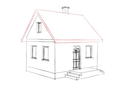 Домик с боку рисунок