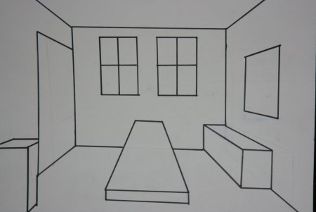 Рисование интерьера комнаты