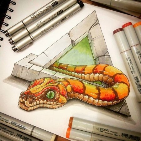 Змея маркерами