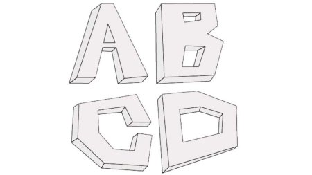 Рисование объемных букв