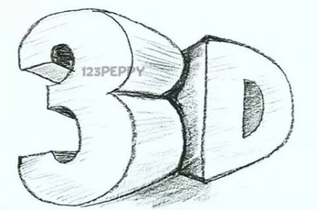 3д буквы для срисовки легкие