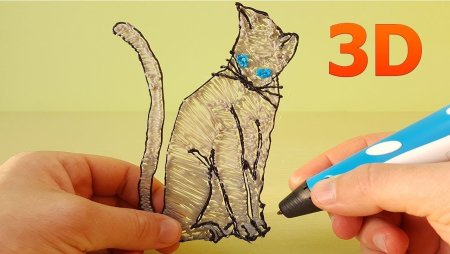 Кошка 3d ручкой