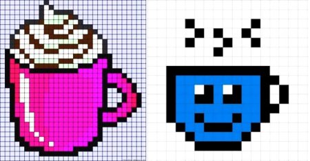 Рисование по клеточкам чашка