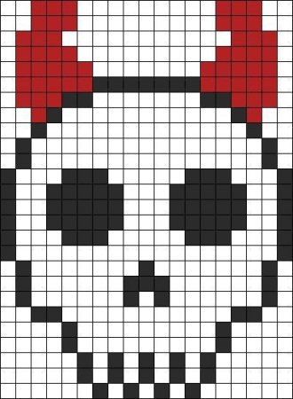 Рисунки по клеточкам череп лёгкие