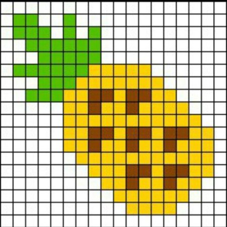 Рисунки по клеточкам фрукты