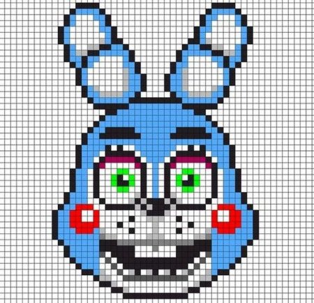 Рисование по клеточкам ФНАФ В тетради