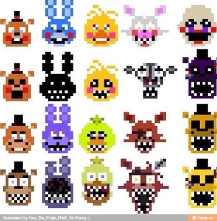 ФНАФ 9 по клеточкам Фредди