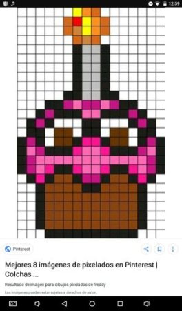 Рисование по клеточкам ФНАФ В тетради